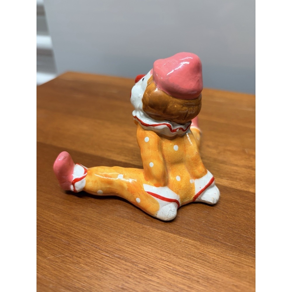 Vintage Kitsch Ceramic Polka Dot Clown Figurine Taiwan 1970s McCrory - Picture 2 of 5